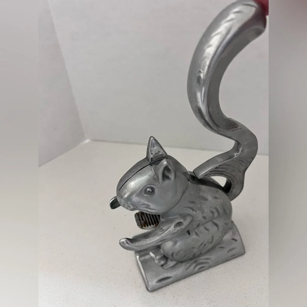 Vintage‎ Aluminum Cast Squirrel Nutcracker Whimsical 6.25